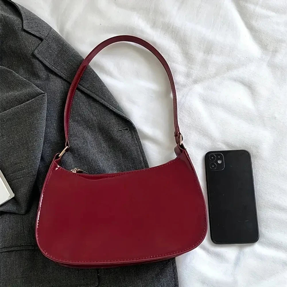 Faux Leather Underarm Bag