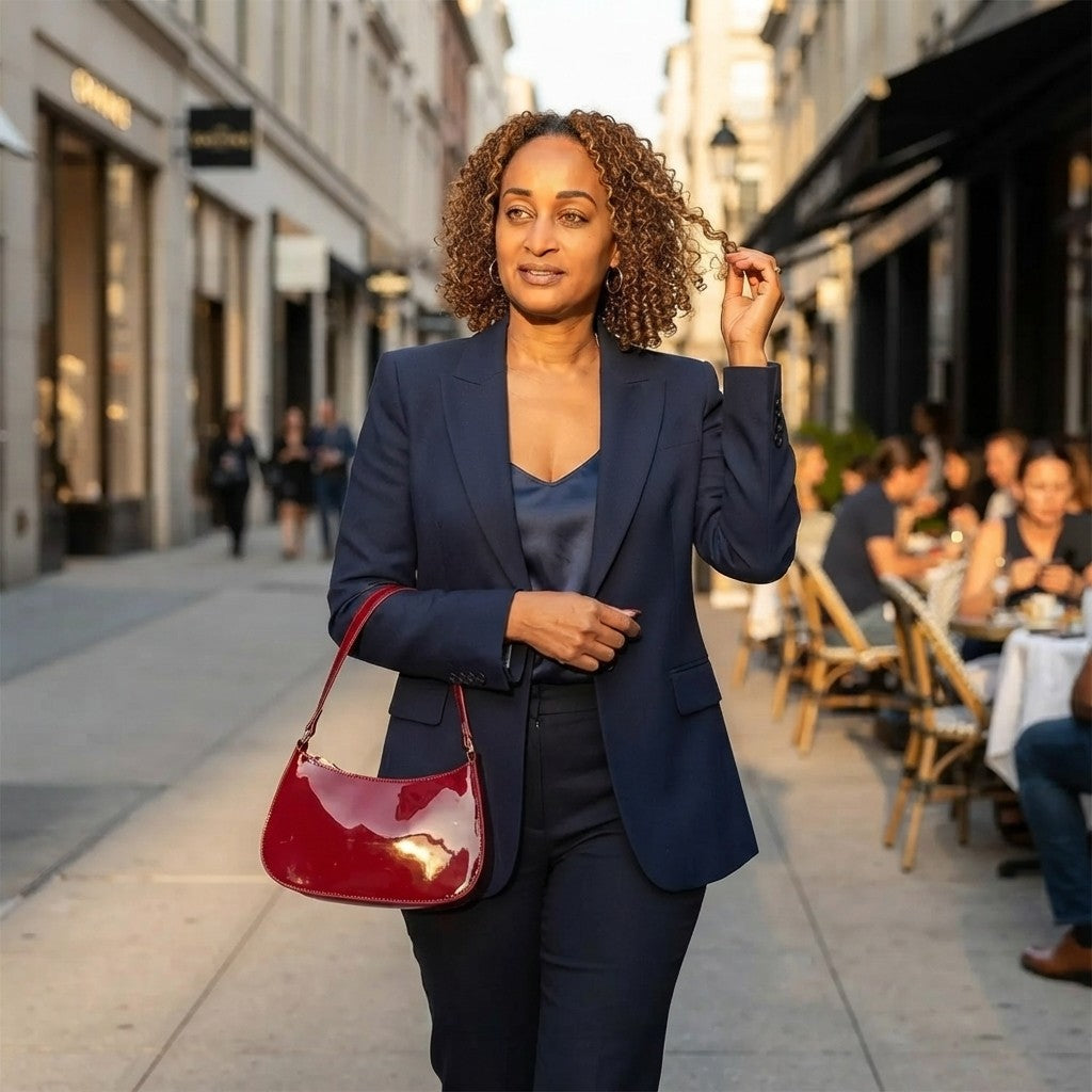 Faux Leather Underarm Bag
