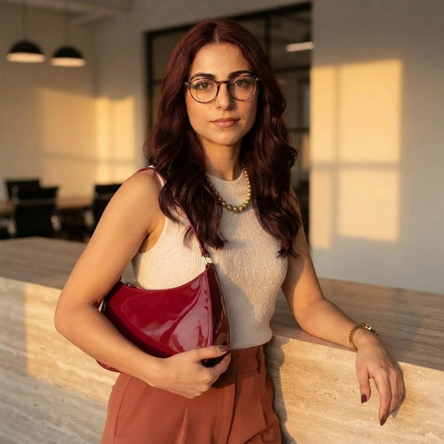Faux Leather Underarm Bag