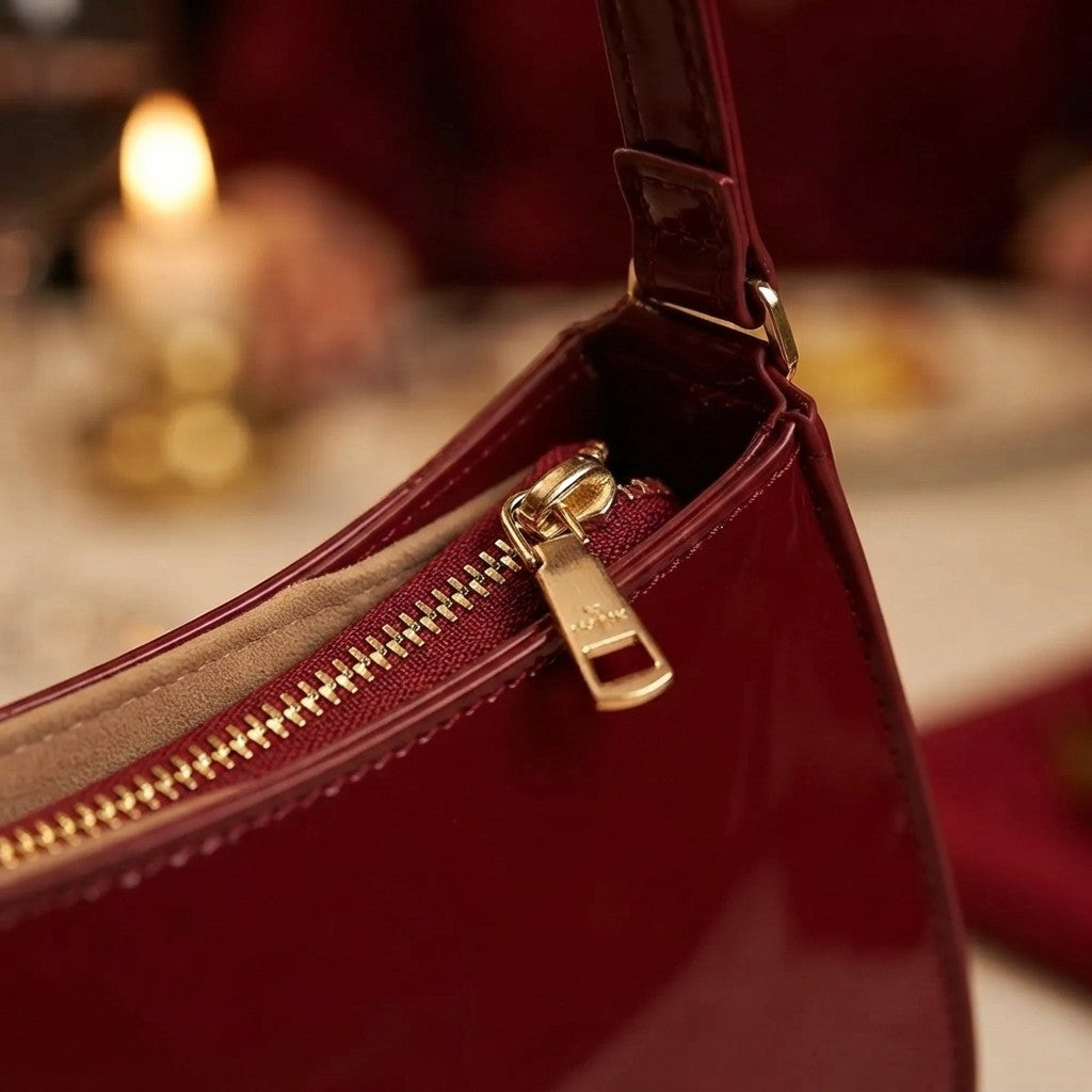 Faux Leather Underarm Bag