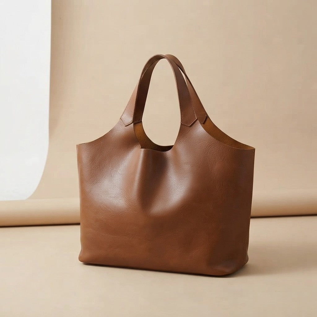 Faux Leather Casual Tote Bag